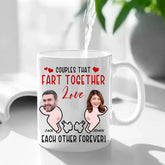 Tasse à café drôle avec visage personnalisé - Aimez-vous pour toujours, cadeaux de Saint-Valentin